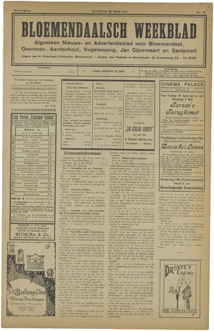 Het Bloemendaalsch Weekblad 1921-04-30