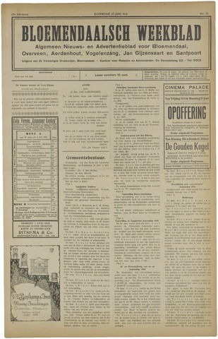 Het Bloemendaalsch Weekblad 1921-06-25