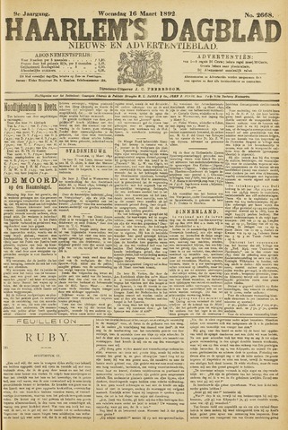 Haarlem's Dagblad 1892-03-16