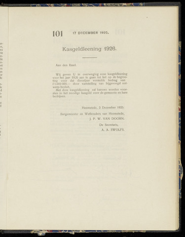 Raadsnotulen Heemstede 1925-12-17