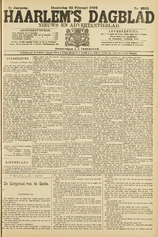 Haarlem's Dagblad 1892-02-25