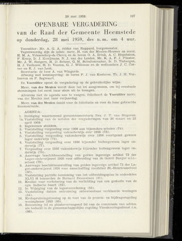 Raadsnotulen Heemstede 1959-05-28