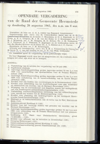 Raadsnotulen Heemstede 1965-08-26