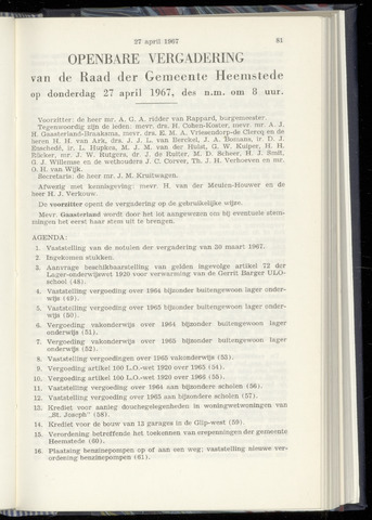 Raadsnotulen Heemstede 1967-04-27