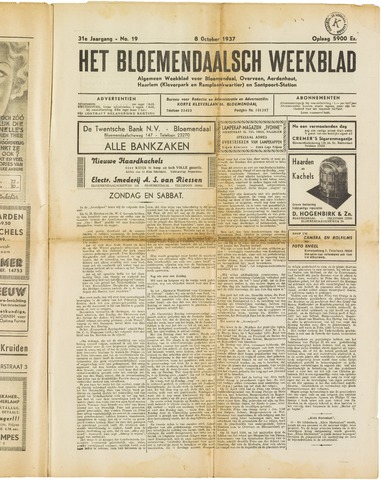 Het Bloemendaalsch Weekblad 1937-10-08