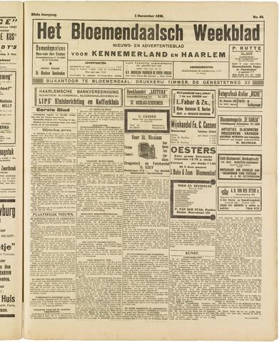 Het Bloemendaalsch Weekblad 1930-12-03