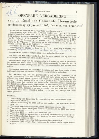 Raadsnotulen Heemstede 1965-01-28