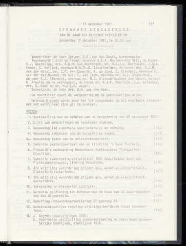 Raadsnotulen Heemstede 1981-12-17