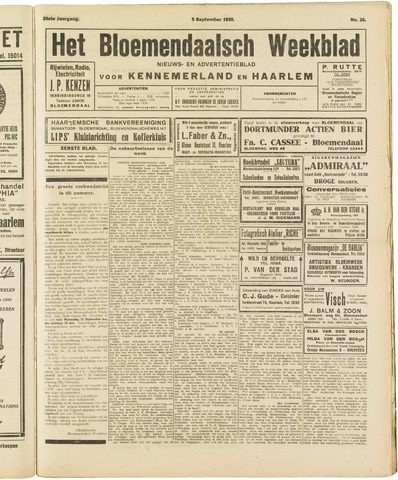 Het Bloemendaalsch Weekblad 1930-09-05