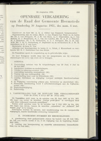 Raadsnotulen Heemstede 1951-08-30