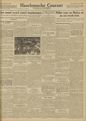 Haarlemsche Courant 1942-09-29