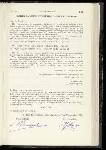 Raadsnotulen Heemstede 1959-08-27