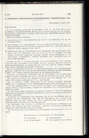 Raadsnotulen Heemstede 1973-06-28