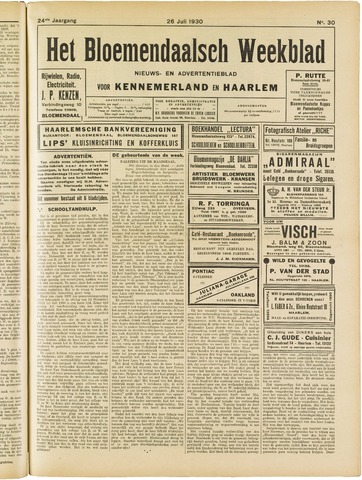 Het Bloemendaalsch Weekblad 1930-07-26