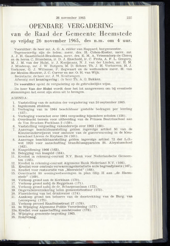 Raadsnotulen Heemstede 1965-11-26