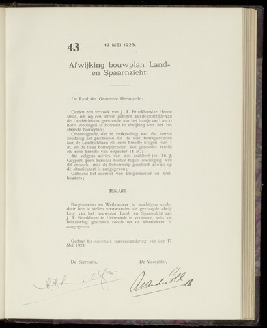 Raadsnotulen Heemstede 1923-05-17