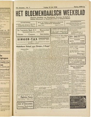 Het Bloemendaalsch Weekblad 1938-07-15