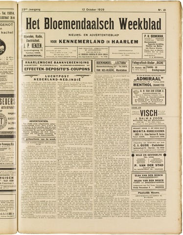 Het Bloemendaalsch Weekblad 1929-10-12