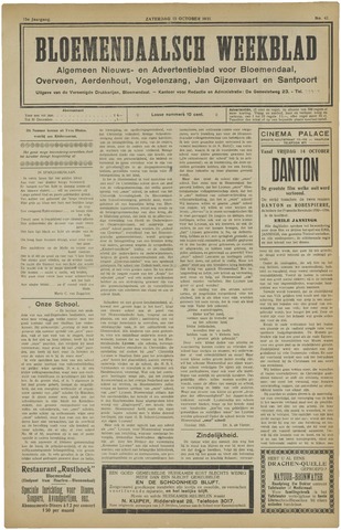 Het Bloemendaalsch Weekblad 1921-10-15