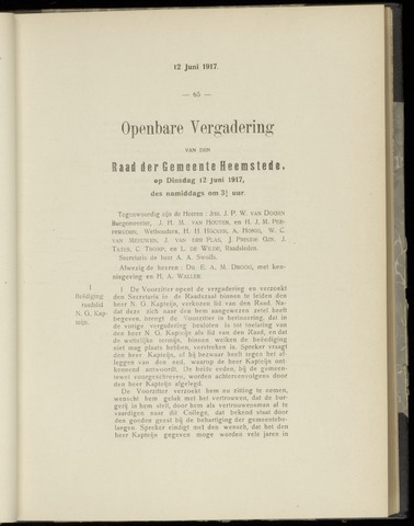 Raadsnotulen Heemstede 1917-06-12