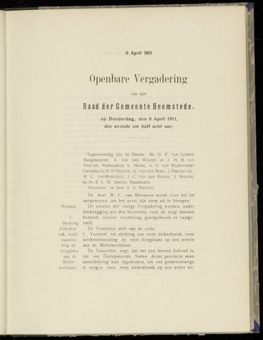 Raadsnotulen Heemstede 1911-04-06