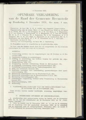 Raadsnotulen Heemstede 1951-12-06