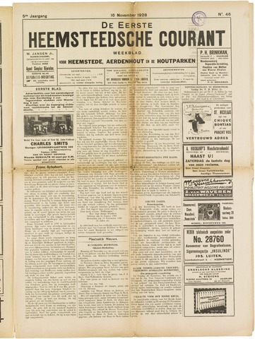 De Eerste Heemsteedsche Courant 1928-11-16