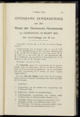 Raadsnotulen Heemstede 1941-03-13