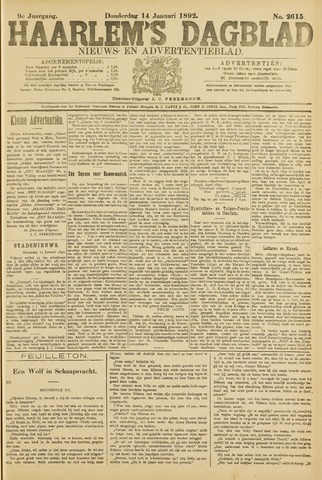 Haarlem's Dagblad 1892-01-14