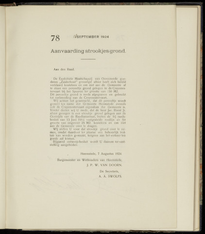 Raadsnotulen Heemstede 1924-09-18