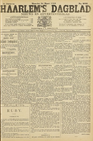 Haarlem's Dagblad 1892-03-14