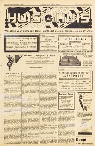 Weekblad Huis aan Huis 1935
