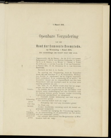 Raadsnotulen Heemstede 1916-03-01