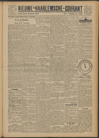 Nieuwe Haarlemsche Courant 1922-08-09