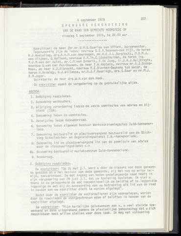 Raadsnotulen Heemstede 1978-09-05