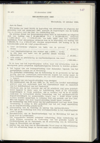 Raadsnotulen Heemstede 1966-12-15