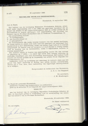 Raadsnotulen Heemstede 1966-09-29