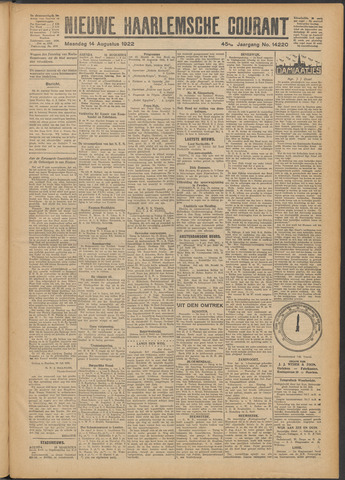 Nieuwe Haarlemsche Courant 1922-08-14
