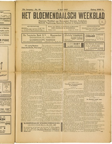 Het Bloemendaalsch Weekblad 1937-04-09