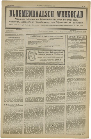 Het Bloemendaalsch Weekblad 1919-09-06
