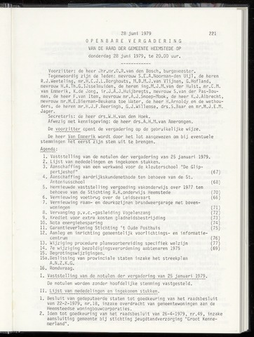 Raadsnotulen Heemstede 1979-06-28