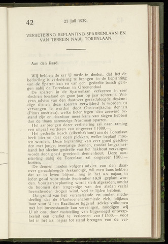 Raadsnotulen Heemstede 1929-07-25