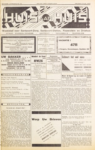 Weekblad Huis aan Huis 1937-08-06
