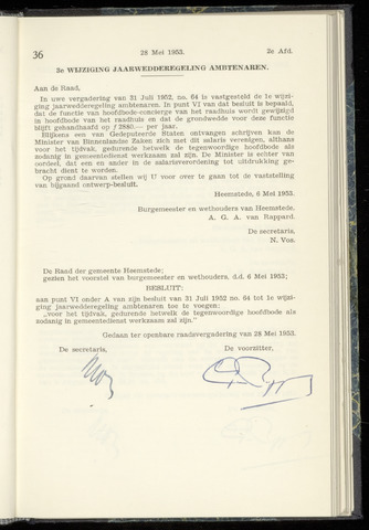 Raadsnotulen Heemstede 1953-05-28