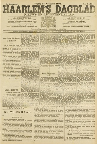 Haarlem's Dagblad 1891-11-27