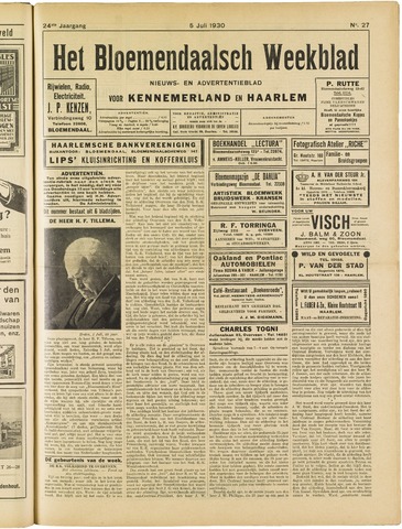 Het Bloemendaalsch Weekblad 1930-07-05