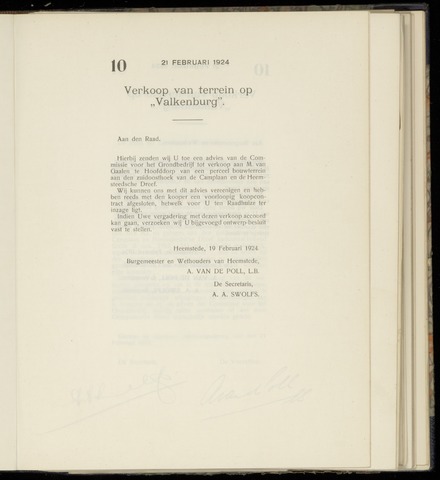 Raadsnotulen Heemstede 1924-02-21