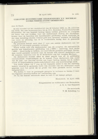 Raadsnotulen Heemstede 1953-04-29