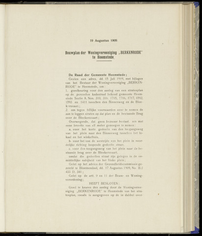 Raadsnotulen Heemstede 1909-08-19