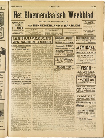 Het Bloemendaalsch Weekblad 1930-04-12